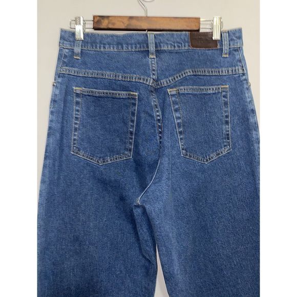 LL Bean Womens High Rise Tapered Leg Jean Classic Mom Jeans Blue Comfort Size 12 - Picture 8 of 15